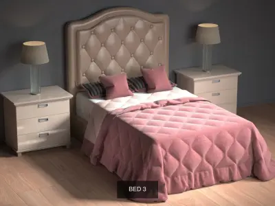 Beds - Collection 1 metal bed frame bedroom furniture sets home 3D Model Pack