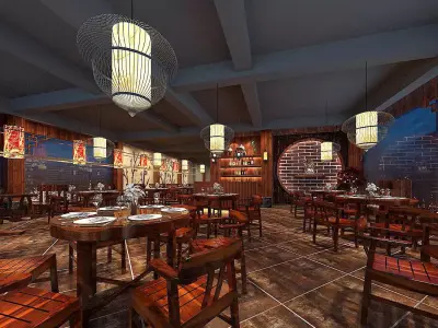 Business Restaurant - Coffee - Banquet  139 3D model