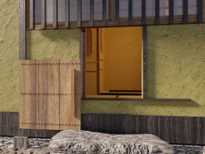 Japanese traditional tea-ceremony house 3D model