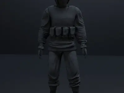 Cyberpunk Character cyber assassin 3D model