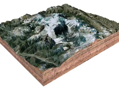 Gonggar Mountain Tibet China 3D model
