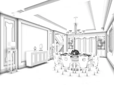 Business Restaurant - Coffee - Banquet  229 3D model