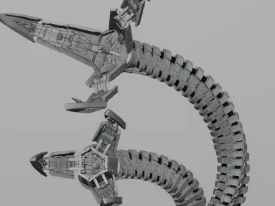  Spider-Man 2 Doc Ock Arms Rigged 3D model