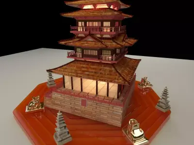 Chinese ancient tower 3D model