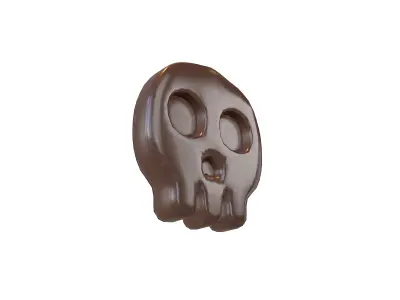 Twitter Skull Emoji Chocolate V1 001 Low-poly 3D model