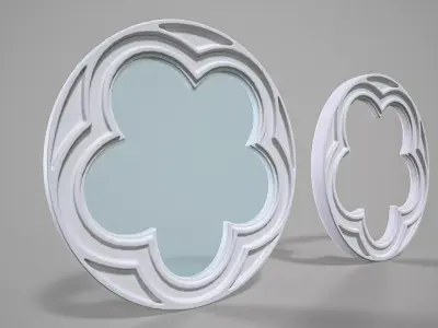 Highpoly Circular Gothic Window Type4 3D model