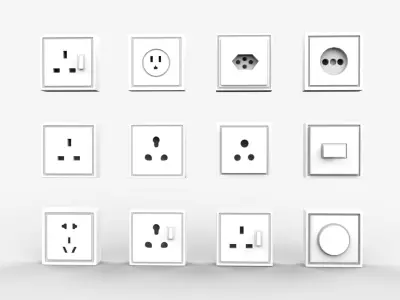 Electric Sockets Set  3D model
