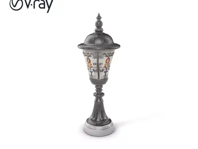 Victorian Lantern Post with Engraved Glass model pack Low-poly 3D model