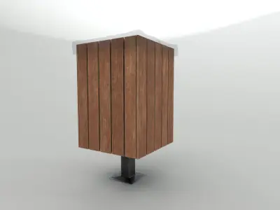 Modern Timber Street bin Vol 05 Game Ready PBR Low-poly 3Dmodel Low-poly 3D model