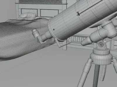 Cartoon Bedroom Low-poly 3D model