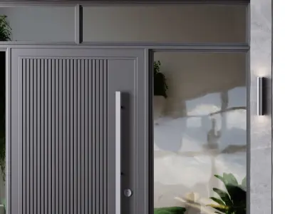 Metal entrance group for home and office 3D model