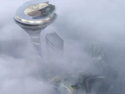 Neo-Futuristic Landmark Tower Complex 3D model
