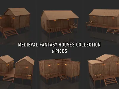 Medieval Fantasy Houses Collection  3D Model Pack