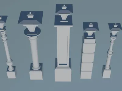 Elegant Column Lamp for Outdoor Spaces 3D 3D print model