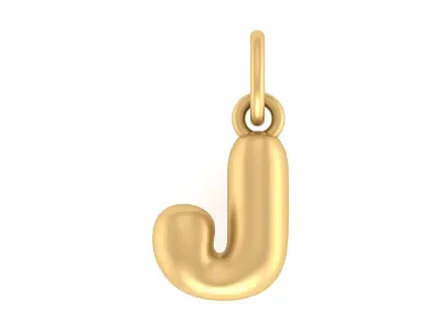 Minimalist Swirl  J  Alphabet Pendant Free 3D print model