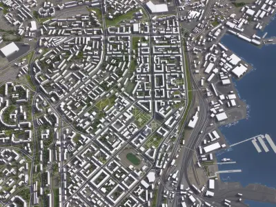 Murmansk - 3D City Model Low-poly 3D model