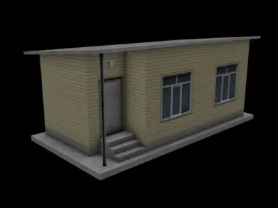 Simple railway shed Low-poly 3D model