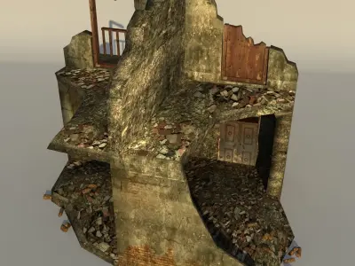 Middle East destroyed house for game num05 3D model