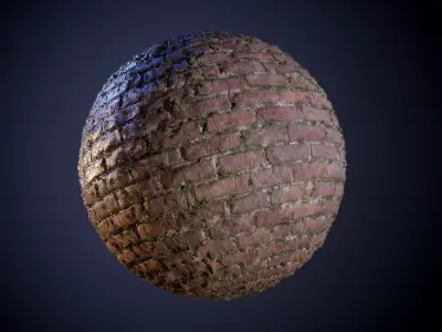 Brick Wall Dirty Grunge Vines Seamless PBR Texture Texture