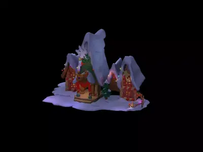 Ice and snow hut for Christmas and New Year 3D model