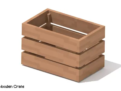 Voxel Wooden Crate 5 Free 3D model