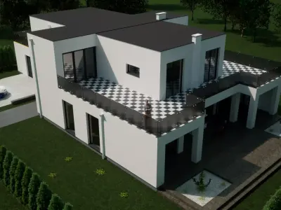 Modern flat house 3D model