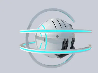 Sphere ship Low-poly 3D model