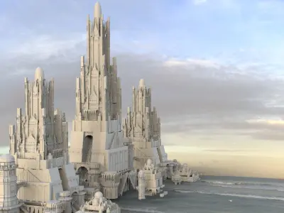 Ancient Dracula Castle towers 3D model