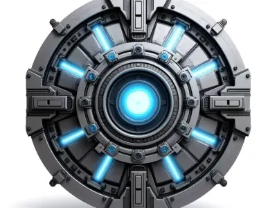 futuristic sci-fi circular vault door 3D print model purchase