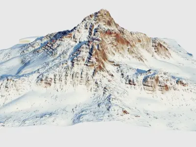 Snow mountain Low-poly 3D model
