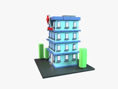 Hospital 3D Illustration 3D model