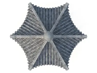 Ancient Chinese Architecture   Six corner Pavilion Low-poly 3D model