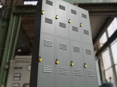 Steel Cabinet for Locker Room - Armario de lata - Vestiario Low-poly 3D model