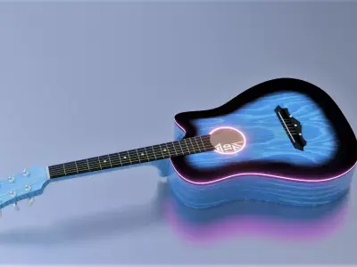 Sci-fi Guitar Low-poly 3D model
