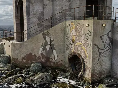 Highway Tunnel Entrance Low-poly 3D model