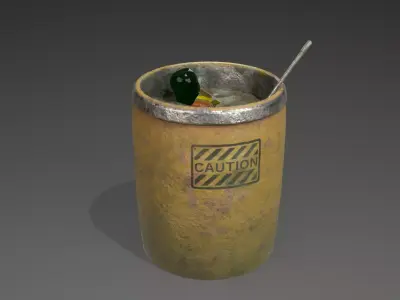 Trash can or bin Low-poly 3D model