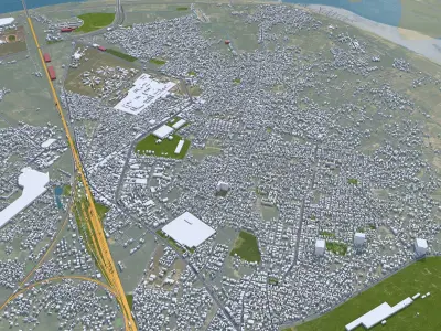 Prayagraj Uttar Pradesh India 25km Low-poly 3D model