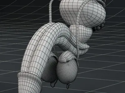 Anatomy male reproductive system and kidneys 3D model