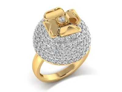Light Weight Rose Gold Diamond Ring  -EZ R-154 3D print model