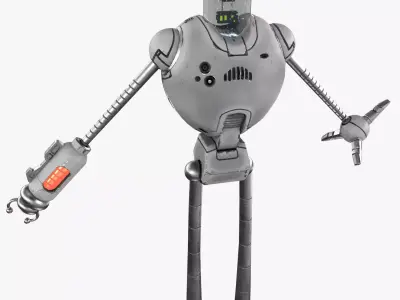 Cartoon Robot Low-poly 3D model