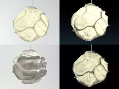 Cloud pendant light made of paper 3D model