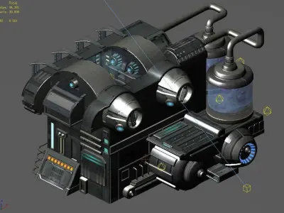 Sci Fi Building-Connection Wall 09 3D model
