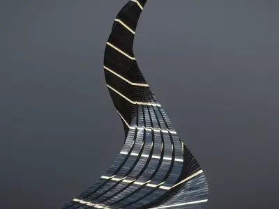 Twisted Layered Tower Glass 3D model