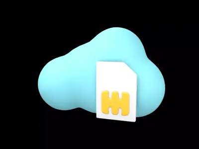 eSim Card Icon v1 004 Low-poly 3D model