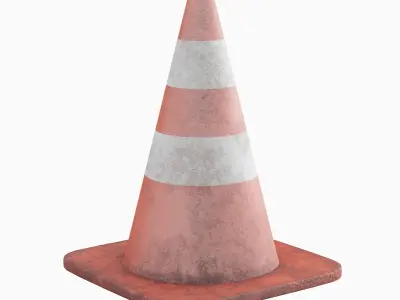 Traffic Cone 01 Low-poly 3D model