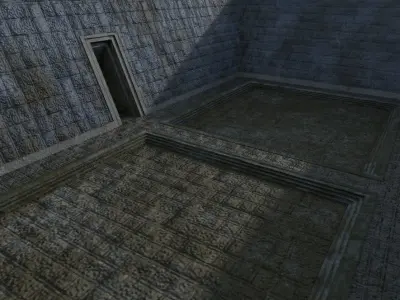 Arena underground passageway with pillars Low-poly 3D model