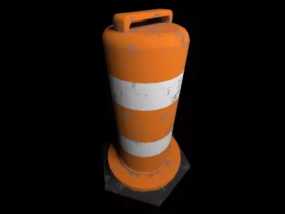 Traffic cone Low-poly 3D model 10