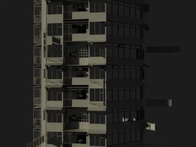Hong Kong Building Low-poly 3D model