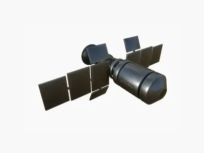 Satellite A06 Steel Black - SciFi Space Design Low-poly 3D model