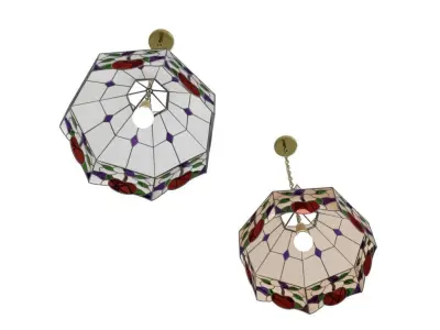 Stained Glass Pendant Light 3D model